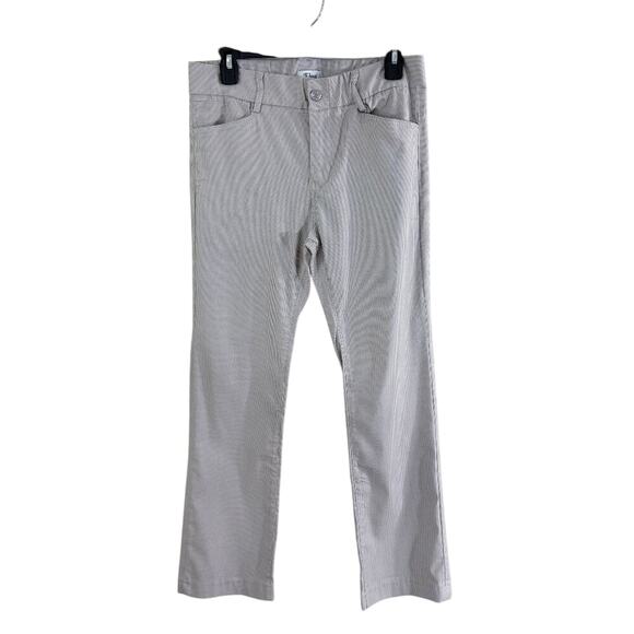 NWT Bevy Flog Tan/White Micro Plaid Pants Straight Leg Mid Rise Women's Size 27 - Picture 2 of 10